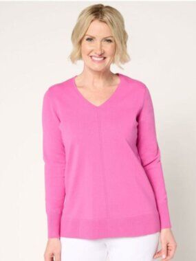 Brandis Dress Out Loud Smoothing V-Neck Sweater - Size: Large - NIP